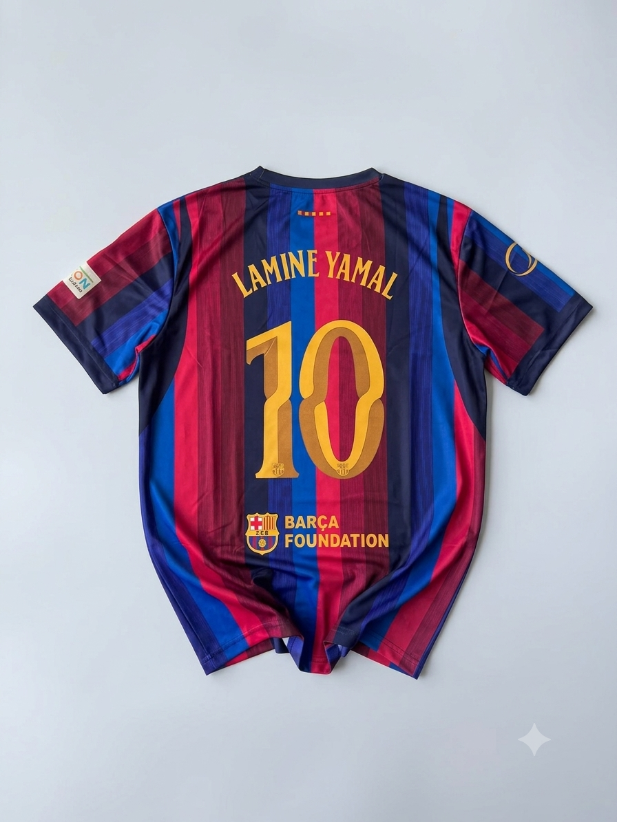 Barcelona 26/27 Home Kit | Embroidery Half Sleeves