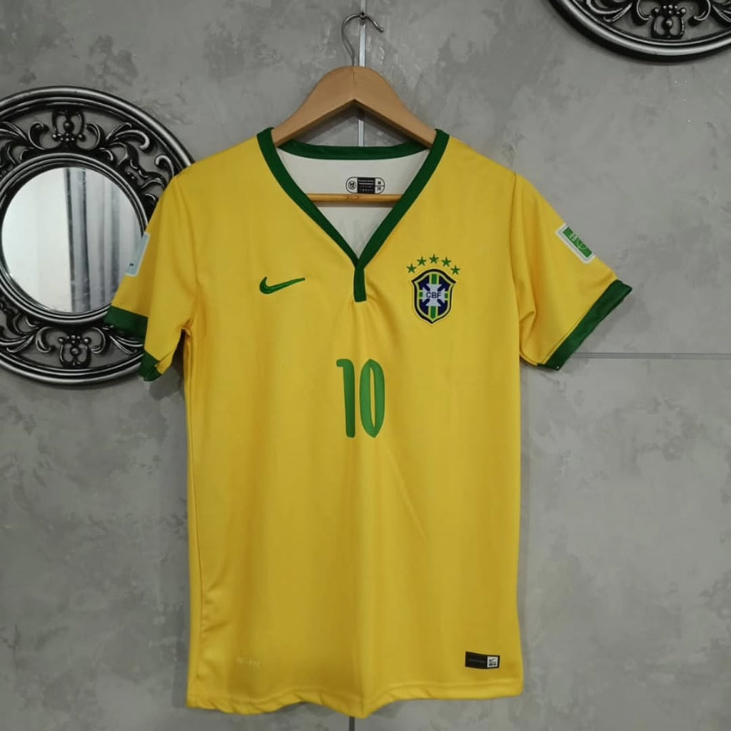 2014 WORLD CUP BRAZIL NEYMAR HOME KIT PREMIUM EMBROIDERY
