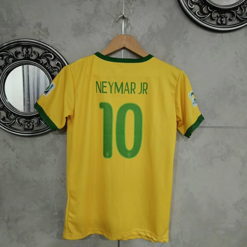 2014 WORLD CUP BRAZIL NEYMAR HOME KIT PREMIUM EMBROIDERY