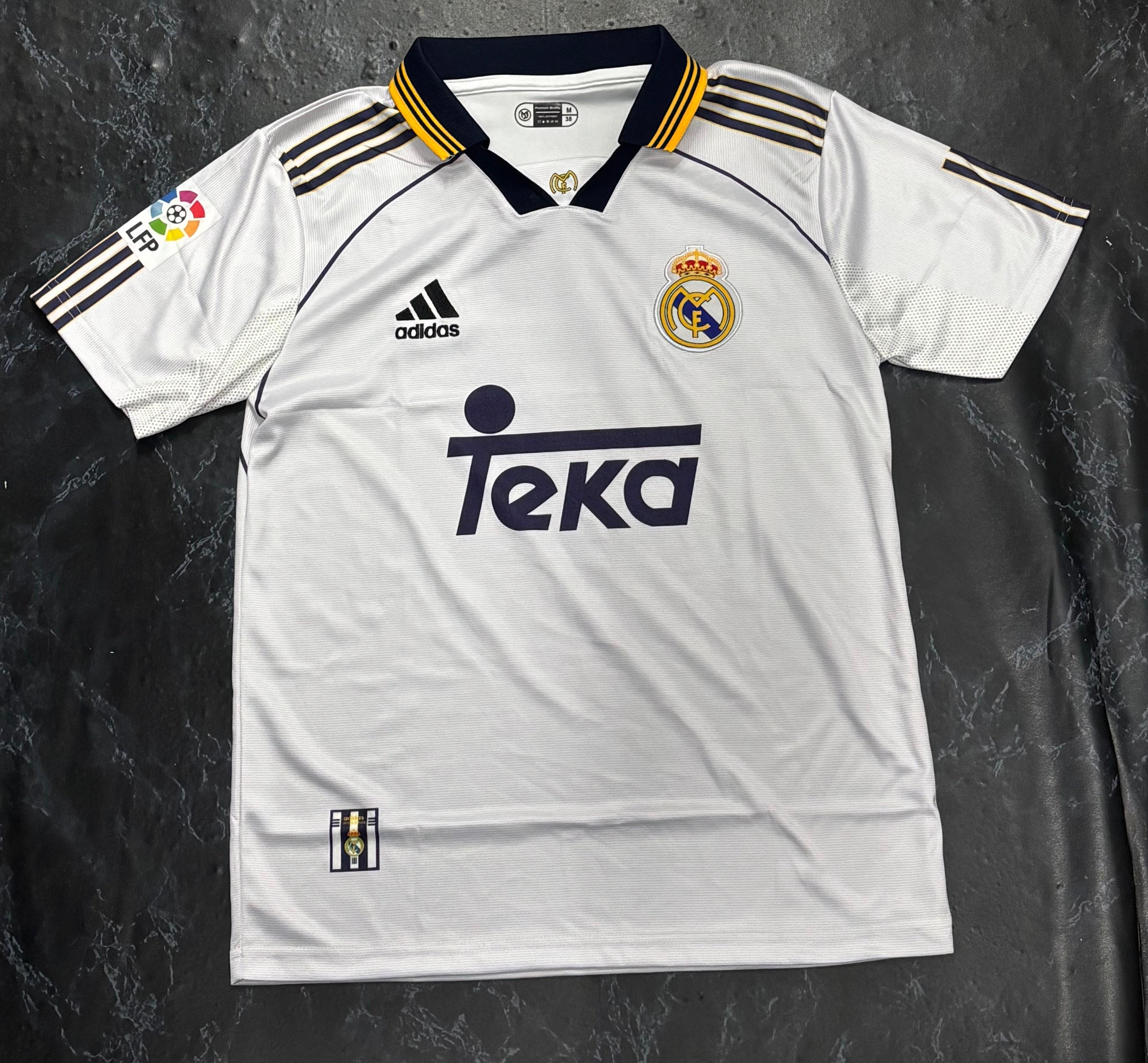 REAL MADRID RETRO 1999-2000 SEASON HOME KIT PREMIUM EMBROIDERY