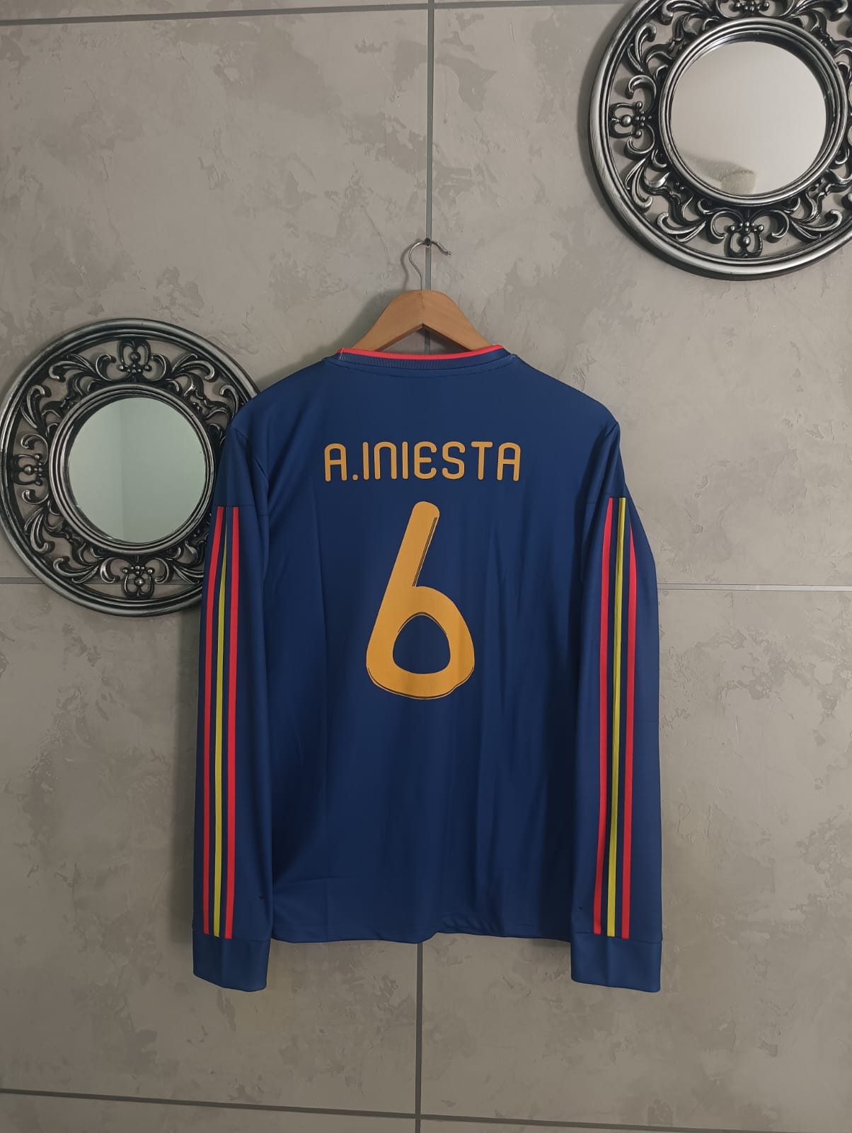 RETRO SPAIN 2010 WORLD CUP AWAY PREMIUM EMBROIDERY