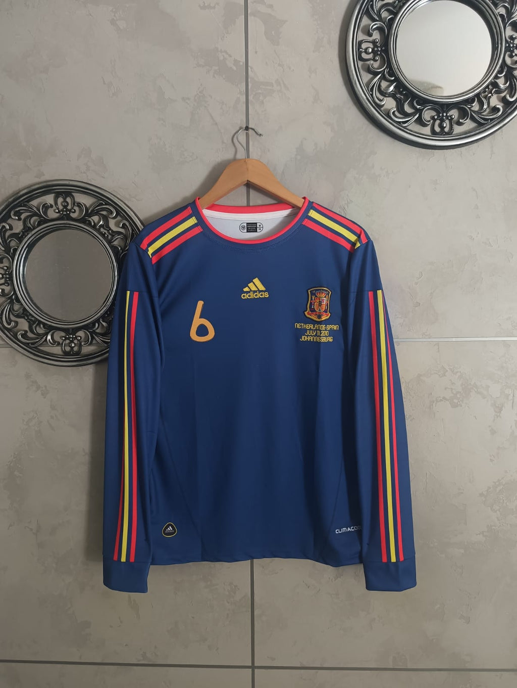 RETRO SPAIN 2010 WORLD CUP AWAY PREMIUM EMBROIDERY