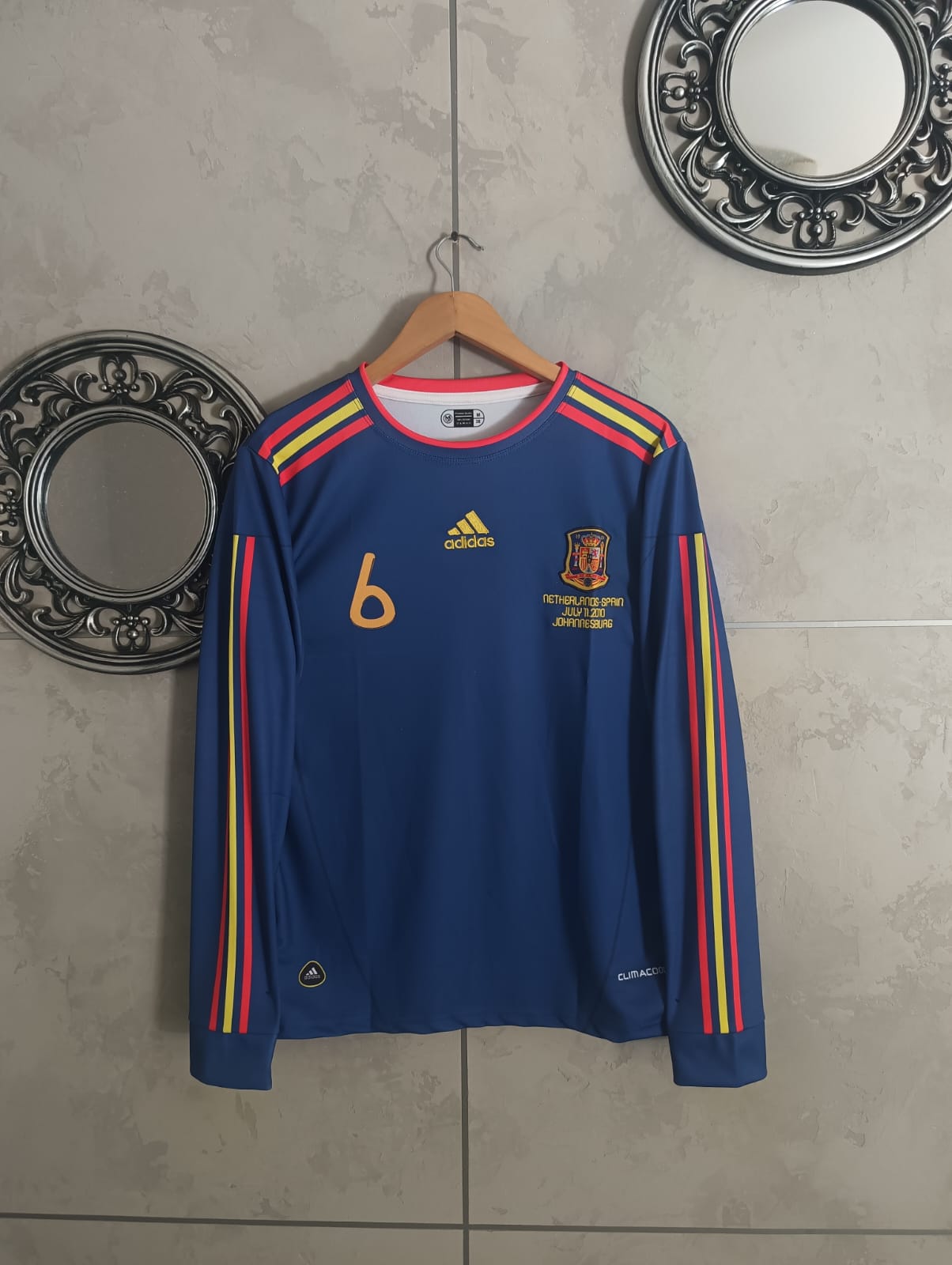 RETRO SPAIN 2010 WORLD CUP AWAY PREMIUM EMBROIDERY