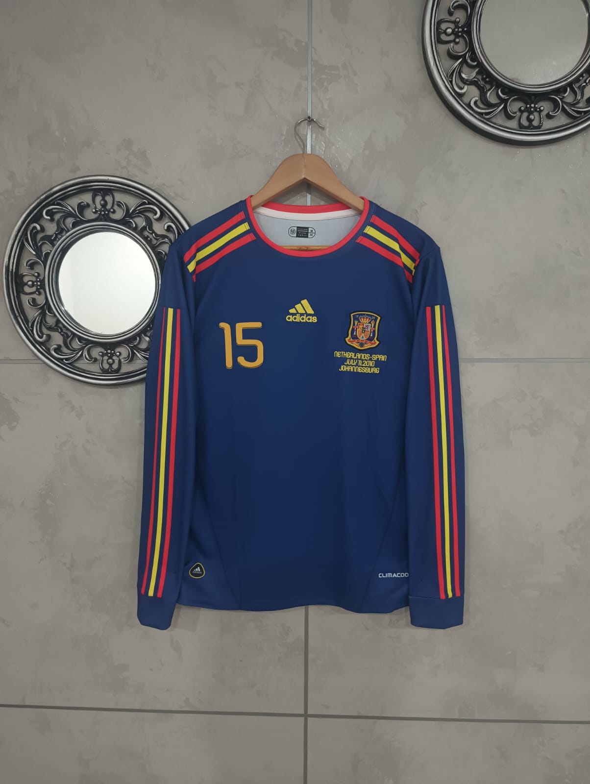 RETRO SPAIN 2010 WORLD CUP AWAY PREMIUM EMBROIDERY