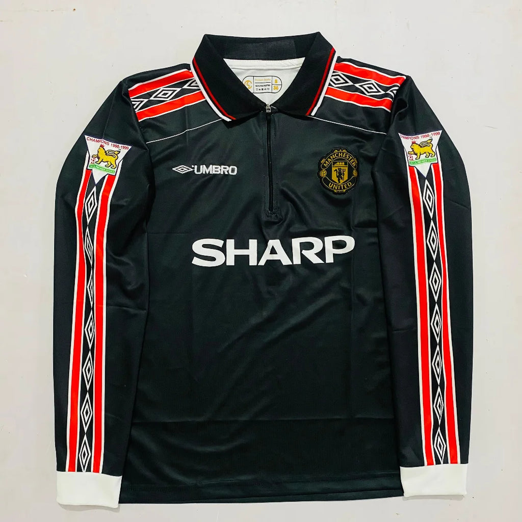 MAN UNITED 1998-99 BLACK AWAY KIT PREMIUM EMBROIDERY